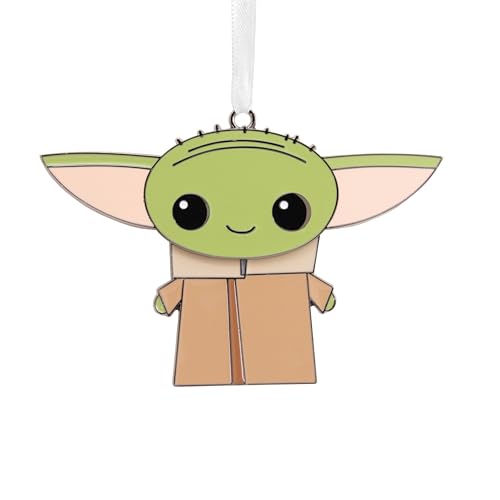 Hallmark The Mandalorian Grogu Moving Metal Ornament Star Wars Tree...