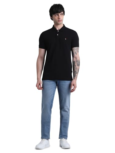 Image of Jack & Jones Men Cotton Polo Collar Slim Fit T-Shirt