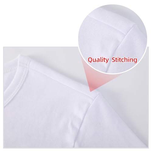 Girls/Kids/Toddlers Crew Neck Cotton T-Shirts Short Sleeve Summer Basic Tops（Age 2-12Y）3