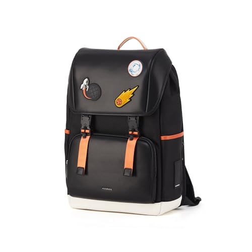 MOKOBARA The Dodge Backpack | Water-Resistant Nylon with Vegan Leather Trims | 15.6” Laptop & Tech Compartment | Organised Travel & Commute Bag | Black | 21L, Light Year, M, Backpacks