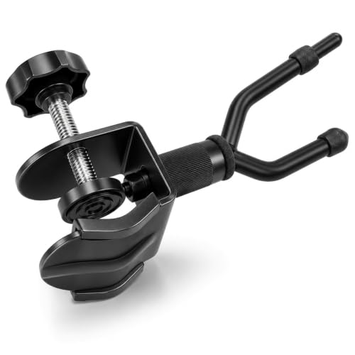QWORK Violin Hanger with Bow Holder - Heavy Duty Metal Violin & Viola Holder with Non-slip Rubber...