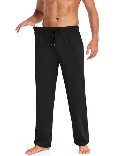 COOFANDY Men Cotton Yoga Pants Casual Sweatpants Jogger Open Bottom Lounge Pants with Pockets2