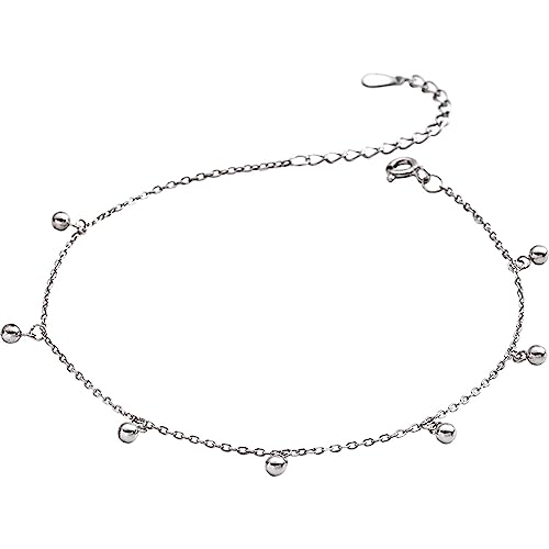 Cadena para el tobillo de oro real 18K tobillera boho mujer perla estrella