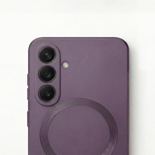 Image of amazon basics Premium Mag-Safe Case for Samsung Galaxy S26 Plus 5G | Shockproof & Anti-Scratch Cover | Soft Silicone with Wireless Charging | Camera Lens Guard - Purple