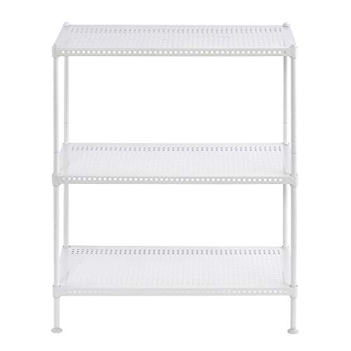 Muscle Rack PWS241228-3W Steel Wire Shelving, 3 Adjustable Shelves, 110 lb Per Shelf Capacity, 28" Height x 24" Width x 12" Depth, White - Thumbnail 6