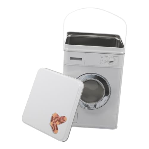 NUOLUX 大容量アイアン素材洗剤収納桶 洗濯用洗剤ボックス 衣料用ビーズ 粉末 液体整理 バケツ形状 ランドリーホルダー グレー