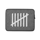 Ferien-Zähler Laptop-Hülle – witzig für Beamte & Pädagogen | Strichlisten-Design in Gefängnismauer-Grau | Sarkastisches Abschiedsgeschenk | Premium Neopren (180 Zeichen) (13 Zoll)