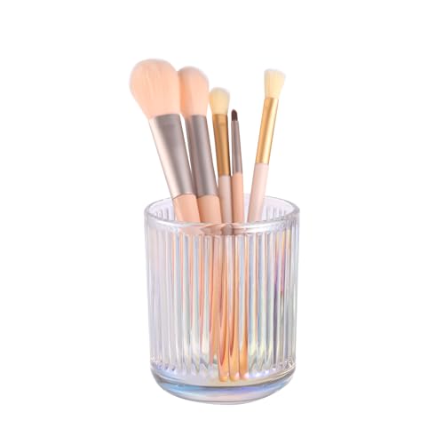 Image of DASITON Makeup Brush Holder Organizer, Crystal Glass Makeup Brushes Storage Holder, Vintage Make Up Brush Cup for Vanity, Pen Pencil Holder for Desk, Toothbrush Holders for Bathroom (Colorful S)