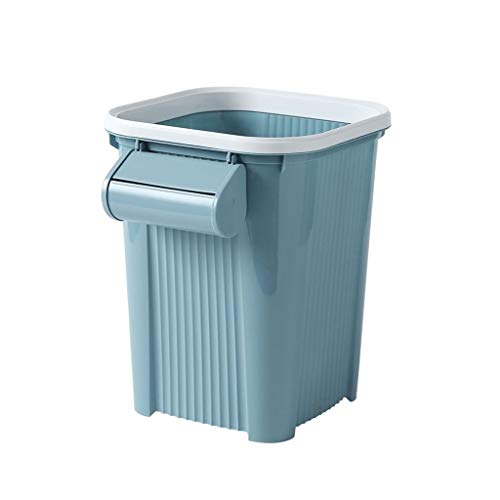 Fengshop Cubo de Basura La Basura de plástico Azul Can Inicio Salón Dormitorio Baño de Basura de presión Anillo Bote de Basura Creativo Papel Usado Trompeta Cubo de Basura para Cocina (Color : Blue)