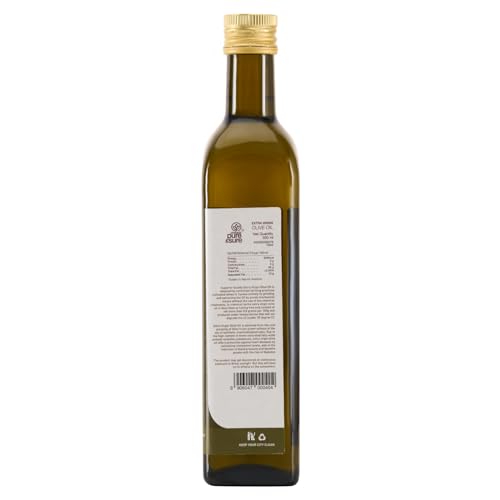 Image of Pure & Sure Extra Virgin Olive Oil 500ml | 100% Natural and Cold Extracted | Perfectly Edible for Salads, Dressing & Much More | Healthy with Zero Cholesterol & Low Fat | Imported from Spain