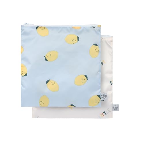 LÄSSIG Bolsa de almacenamiento reutilizable bolsa de aperitivos 2 piezas/Snack Bag Happy Fruits Lemon