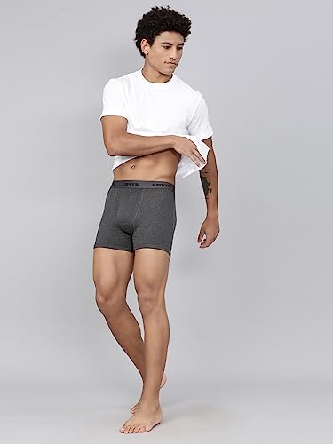 Image of Levi's 001 Classic Boxer Brief for Men | 100% Pure Cotton | Solid | Mid-Rise Men's Underwear | Anti-Roll Waistband | Durable Comfort with Extra Supportive Gusset | Functional Fly | Pack of 2
