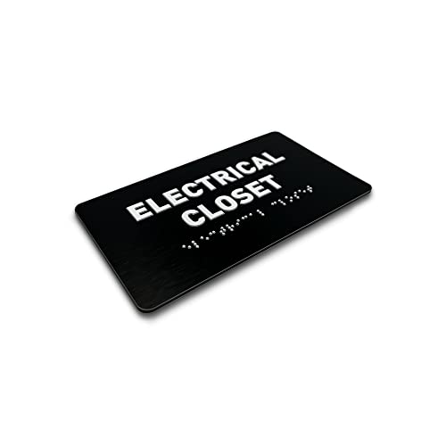 Panneau de placard électrique noir brossé ADA 17,8x10,2 cm - 2