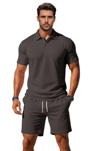Image of Jawdrobe Co-ord Set for Men - Polo T-Shirt & Shorts Set | Loungewear, Beachwear & Daily Comfort