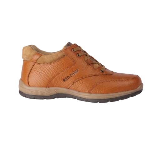 Red Chief Men's Genuine Leather Casual Shoes Tan - Image 7