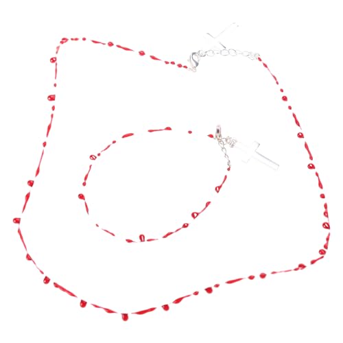 NUEAYMS Vintage Fashion Novel Blood Drop Bracelet Hip Hop Punk Crossed Open Bracelet Necklace Banquet Jewelry Accessories