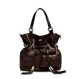 Dimension : 30.5 x 29 x 17 cm Lancel Sac Seau M Premier Flirt Marron-Noix-de-Coco