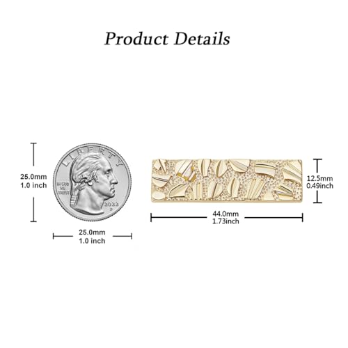 14k Gold Plated Rough Textured Cookie Nugget Two Finger Rings Classic Simple Double Finger Ring Men/Women Unisex3