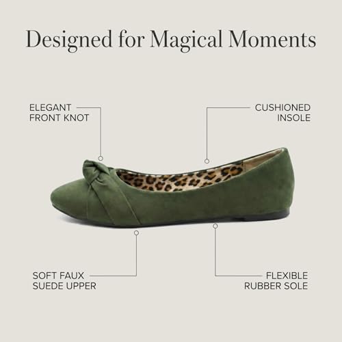 Image of Epic Step Ballet Flats for Women, Comfortable Slip on Faux Suede Round Toe, Ballerina Dressy Flat Shoes