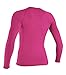 O'Neill UV Sun Protection Womens Basic Skins Long Sleeve Crew Sun Shirt Rash Guard, Fox Pink, Small