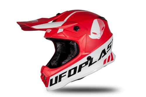 UFO PLAST Unisex – Erwachsene He191#l Helm, Rot matt, L