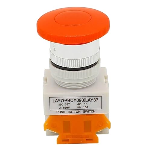 Bouton-poussoir momentané rouge 22mm 1NO 1NC lot de 2 pour commandes