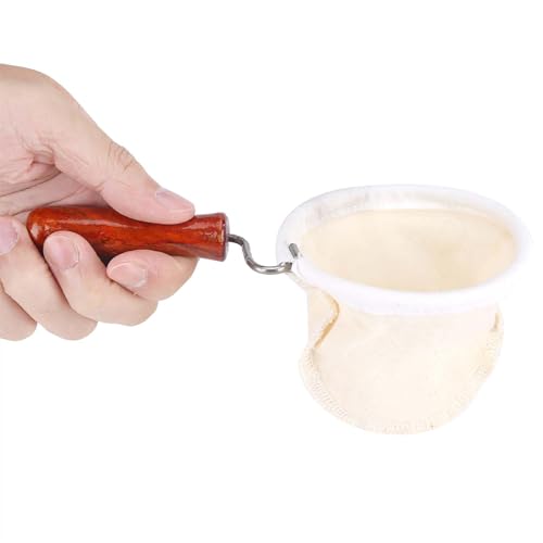 CFTGIW Passoire à café en Tissu de Flanelle Lavable Réutilisable avec Poignée en Bois Coffeesock Flying Toy Colador de Tela Para Cafe Coffee Sock Filter (Petit 70 X 55 X 45 cm / 27,6 X