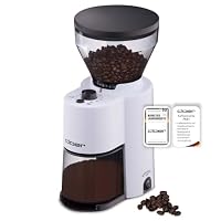 Cloer 7521 Elektrische Kaffeemühle mit Kegelmahlwerk aus Edelstahl, 2-12 Tassen, 300 g Kaffeebohnen, verstellbarer Mahlgrad, weiß, 150W – Ansicht 1