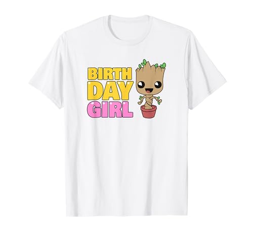 T-shirt Marvel Groot pour anniversaire fille avec motif bulles colorées