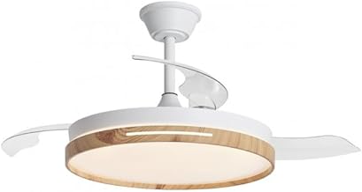 Citymart Ceiling Fan with Folding Blades with LED Light 66W 30W DC Motor+36W 2880LM Remote Control, DC Motor, 6 Speeds, Quiet, Summer-Winter Function, CCT Temperature (Wood)