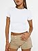 AUTOMET Womens Short Sleeve T Shirts Basic Summer 2025 Workout Tops Crew Neck Gym Crop Tops Trendy Y2K Clothes White M