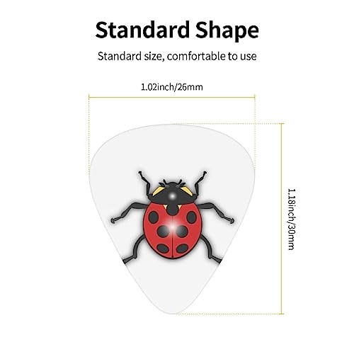 Lot de 12 médiators tendance et durables en forme de coccinelle pour ukulélé guitare électrique basse - Les Beatles, Paul McCartney, John Lennon, RIngo Starr, George Harrison Lot de 12 médiators tendance et durables en forme de coccinelle pour ukulélé guitare électrique basse – Image 5