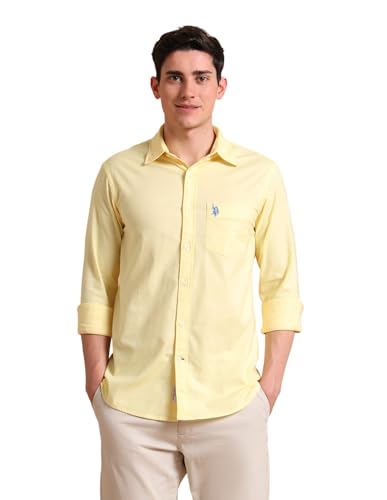 Image of U.S. Polo ASSN. Tailored Fit Formal Shirts for Men - 100% Cotton, Full Sleeve Mens Casual Shirts