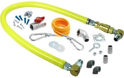 Gas Hose W/Qd, 3/4" Npt X 36", Swivelinks, Cable Kit, Ball Valve, Gas Elbows & Nipples