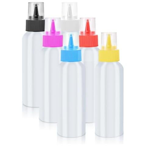 DODHEG 6 Pcs Writer Bottles, Small Squeeze Bottle, Condiment Squeeze Bottles, For Cakes Decorating, Food DIY, Ice Cream Decoration etc, 4 OZ Cover