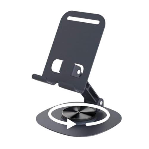 Elfora Rotatable 360° Metal Mobile Stand | Angle Adjustable Desk Phone Holder | Sturdy Anti Slip Base | Compatible with iPhone, Samsung, OnePlus, Xiao
