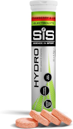 Science In Sport Hydro Electrolyte Tablets | Sugar Free Hydration Tablets | Essential Electrolytes to Reduce Fatigue & Aid Rehydration | Gluten Free | Strawberry & Lime Flavour | 20 Servings | 1 Pack