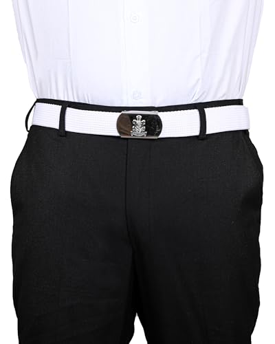 Image of Marine Style Navy Belt | White Nylon Uniform Belt with Adjustable Buckle | Unisex Formal Belt for Cadets, Officers & Crew Parade & Ceremony Accessories