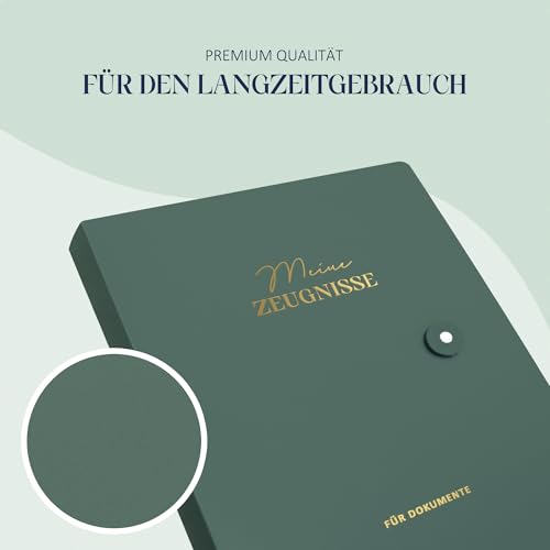 BIROYAL Zeugnismappe A4 Mit 40 Hüllen - Mappe A4 Mit Klarsichthüllen - Zeugnismappe für Mädchen, Jungen - Dokumentenmappe Für Urkunden, Zeugnisse & Zertifikate - Ordnungsmappe Mit Druckknopf - 31x24cm