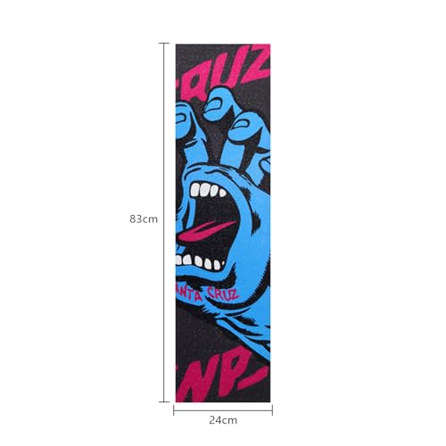 Ieron Premium wasserfeste Aufkleberbögen aus Sandpapier für Skateboards und Scooter, 83,2 x 24,9 cm, Evil Hand