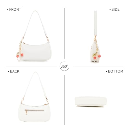 Image of Small Shoulder Bag for Women Mini Purse Retro Vegan Leather Hobo Purses Clutch Tote HandBags with Zipper Closure