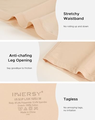 INNERSY Womens Boyshorts Underwear Silky Boxer Briefs Ladies Boy Shorts Panties 3-Pack4