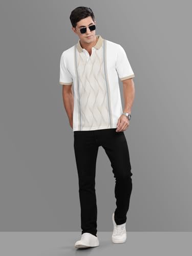 Image of BULLMER Trendy Colour-Block /Graphic Printed Collar /Polo Neck Tshirt for Men