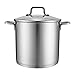 Pula zapasów/Stockpot Garnek Grade Grade 28 Quart z parowcem z pokrywki ze szklaną pokrywką (srebro) Koktajl ze stali nierdzewnej Stockpot Heavy Duty Indukcyjne Garnek zupy z pokrywką Garnki do gotowa