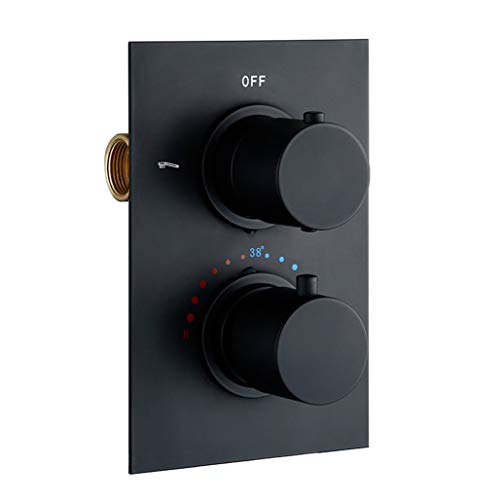 Système de douche noir thermostatique mélangeur mural douchette ensemble complet