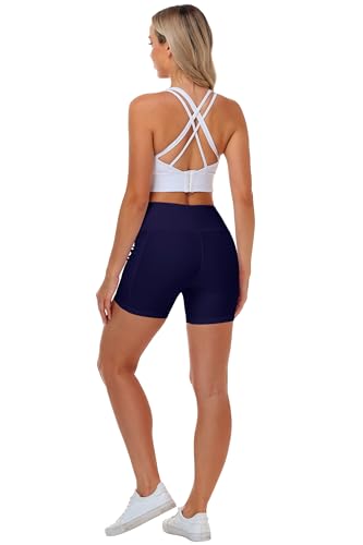 Image of AOBUTE Womens 9 inch /10 inch /11 inch Long Swim Board Shorts High Waisted UPF 50+ Biker Shorts with Pockets