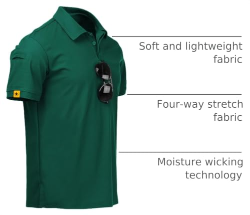 Image of ZITY Mens Polo Shirt Short Sleeve Sports Tactical T-Shirt Athletic Golf Polos Daily Casual Stylish Collared Shirts for Men