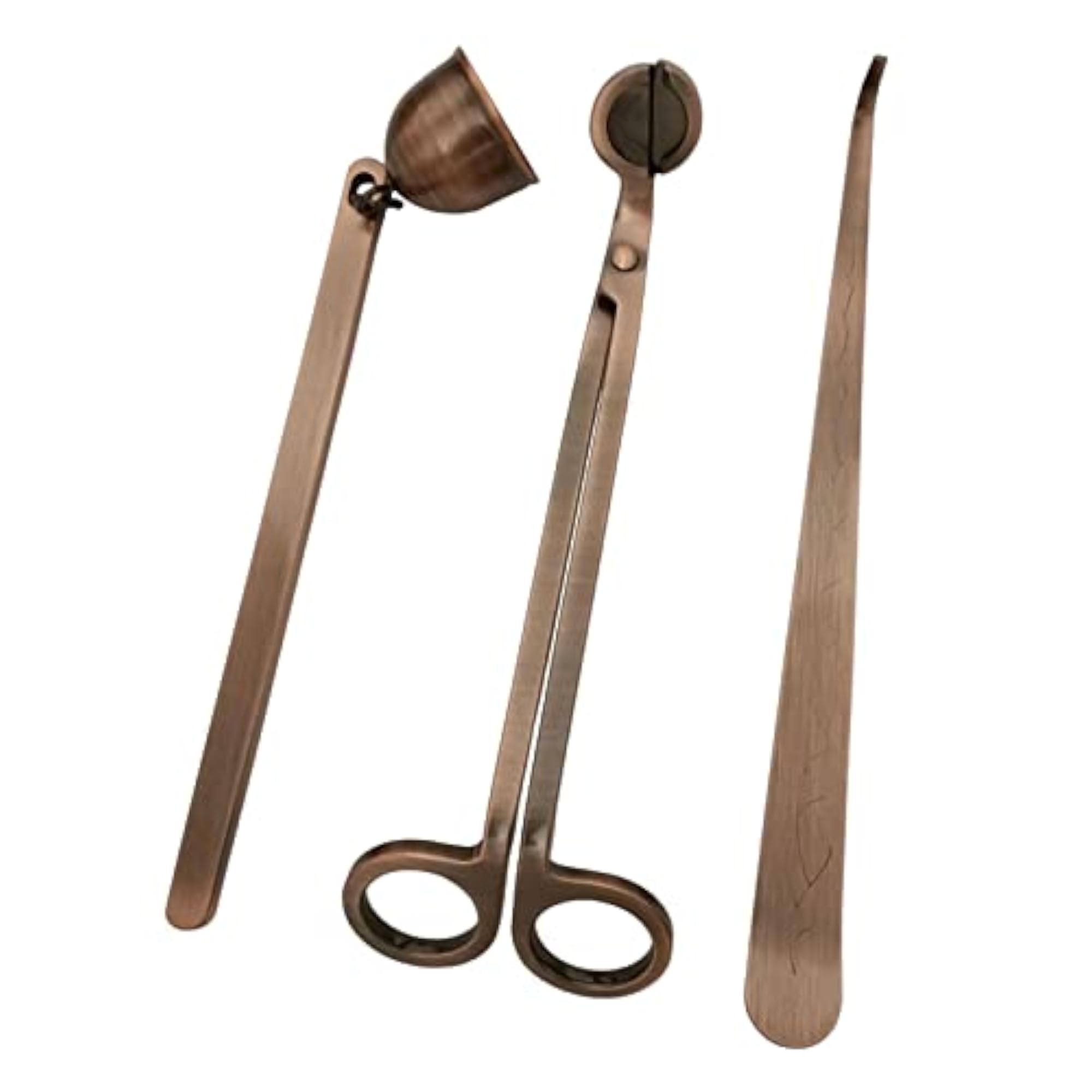Candle Accessory Set Wick Flame Snuffer Extinguisher Set, Thanksgiving Red Brass