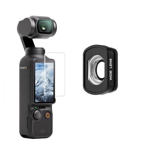 Wide-Angle Lens Compatible with DJI Osmo Pocket 4 &3 Multi-Coated/Optical Glass (Attach The Wide-Angle Lens to Expand The FOV to 112 and Capture More in Every Frame (Wide)