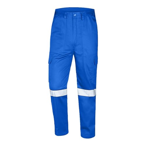 Pantalones de trabajo reflectantes para hombre, pantalones cargo para hombre, pantalones de alta visibilidad, pantalones de cintura con botones, pantalones de seguridad de ajuste holgado, parte